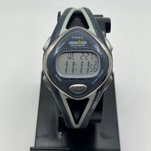 Timex Ironman Triathlon Watch Women OS Navy Blue Digital 50 Lap M892 Indiglo
